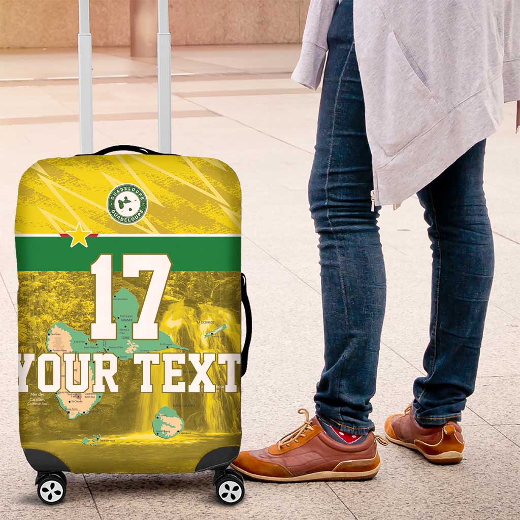 Custom Guadelope Football Luggage Cover Basse Terre Yellow Style