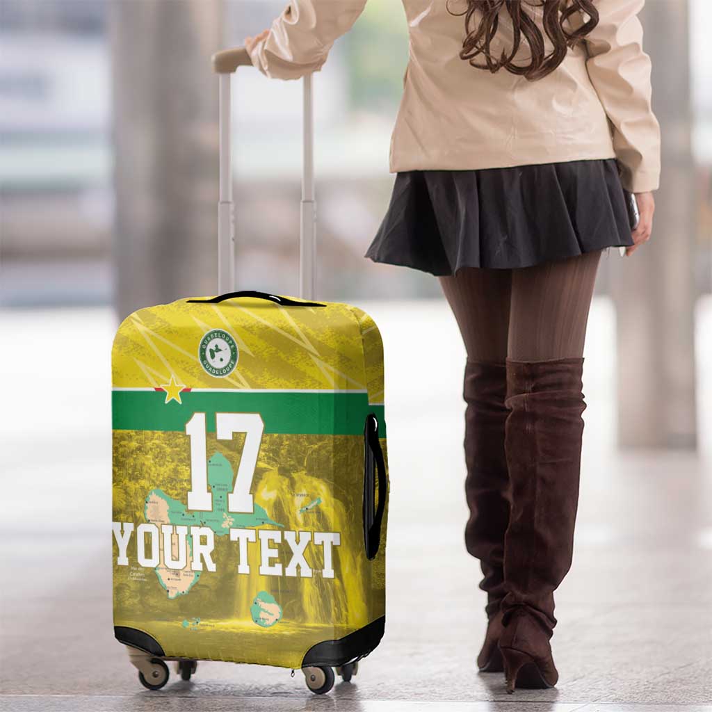 Custom Guadelope Football Luggage Cover Basse Terre Yellow Style