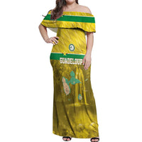 Custom Guadelope Football Off Shoulder Maxi Dress Basse Terre Yellow Style