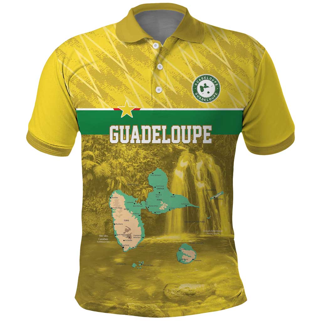 Custom Guadelope Football Polo Shirt Basse Terre Yellow Style