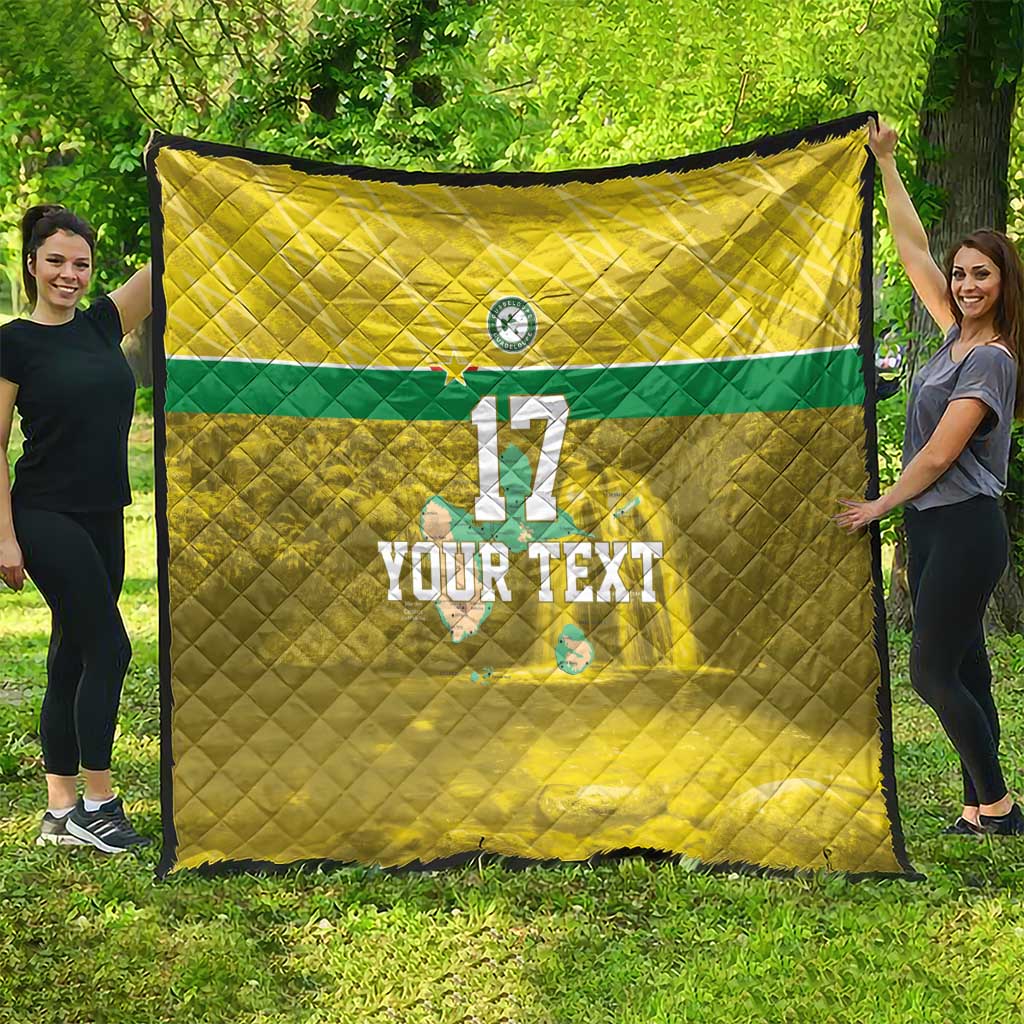 Custom Guadelope Football Quilt Basse Terre Yellow Style