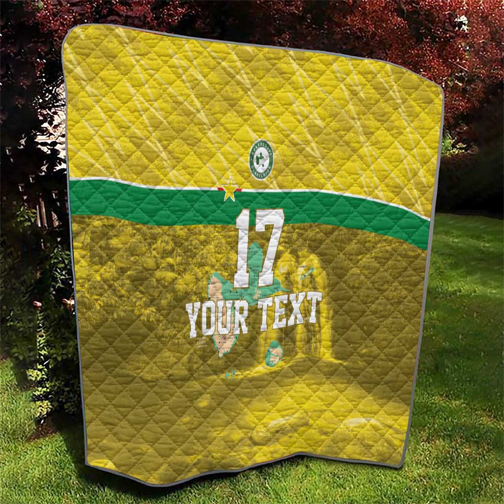 Custom Guadelope Football Quilt Basse Terre Yellow Style
