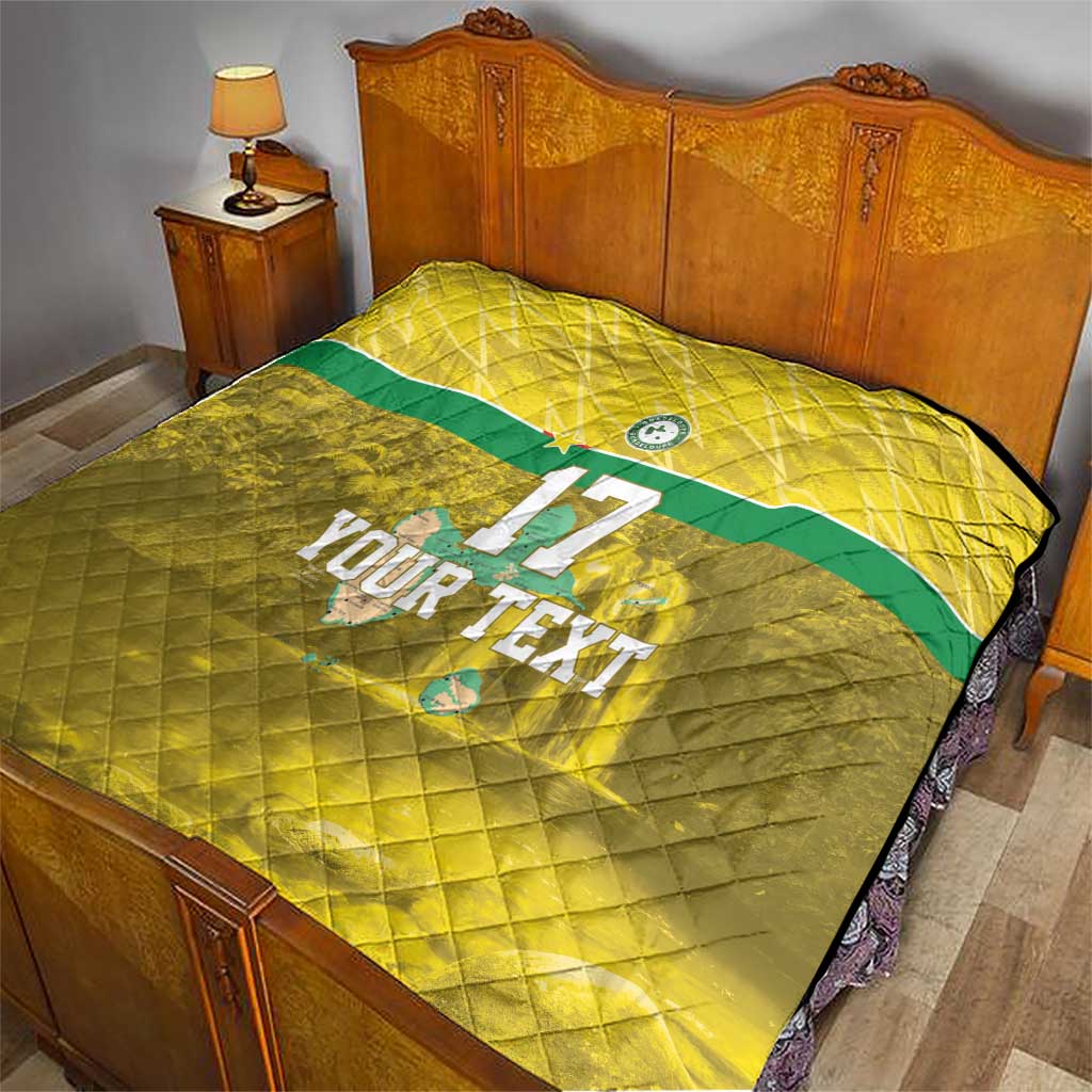 Custom Guadelope Football Quilt Basse Terre Yellow Style