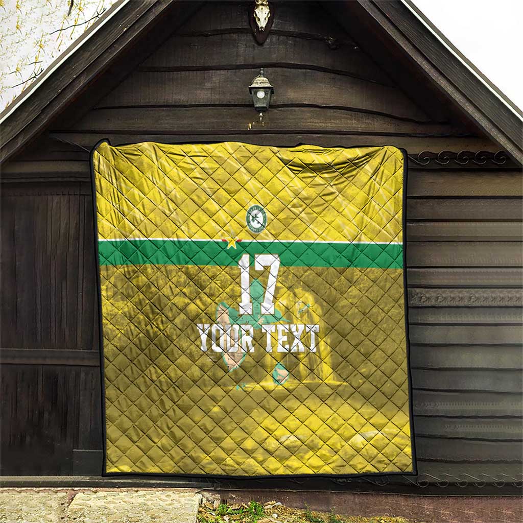 Custom Guadelope Football Quilt Basse Terre Yellow Style