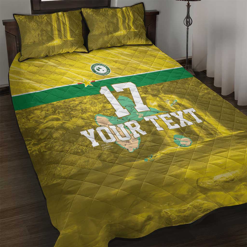 Custom Guadelope Football Quilt Bed Set Basse Terre Yellow Style
