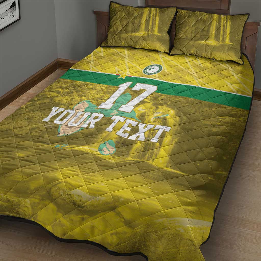 Custom Guadelope Football Quilt Bed Set Basse Terre Yellow Style