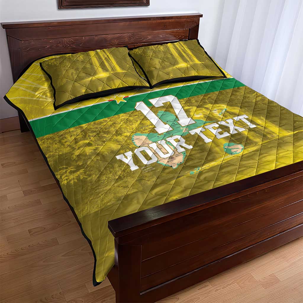 Custom Guadelope Football Quilt Bed Set Basse Terre Yellow Style