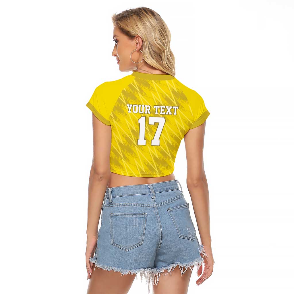 Custom Guadelope Football Raglan Cropped T Shirt Basse Terre Yellow Style