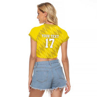 Custom Guadelope Football Raglan Cropped T Shirt Basse Terre Yellow Style
