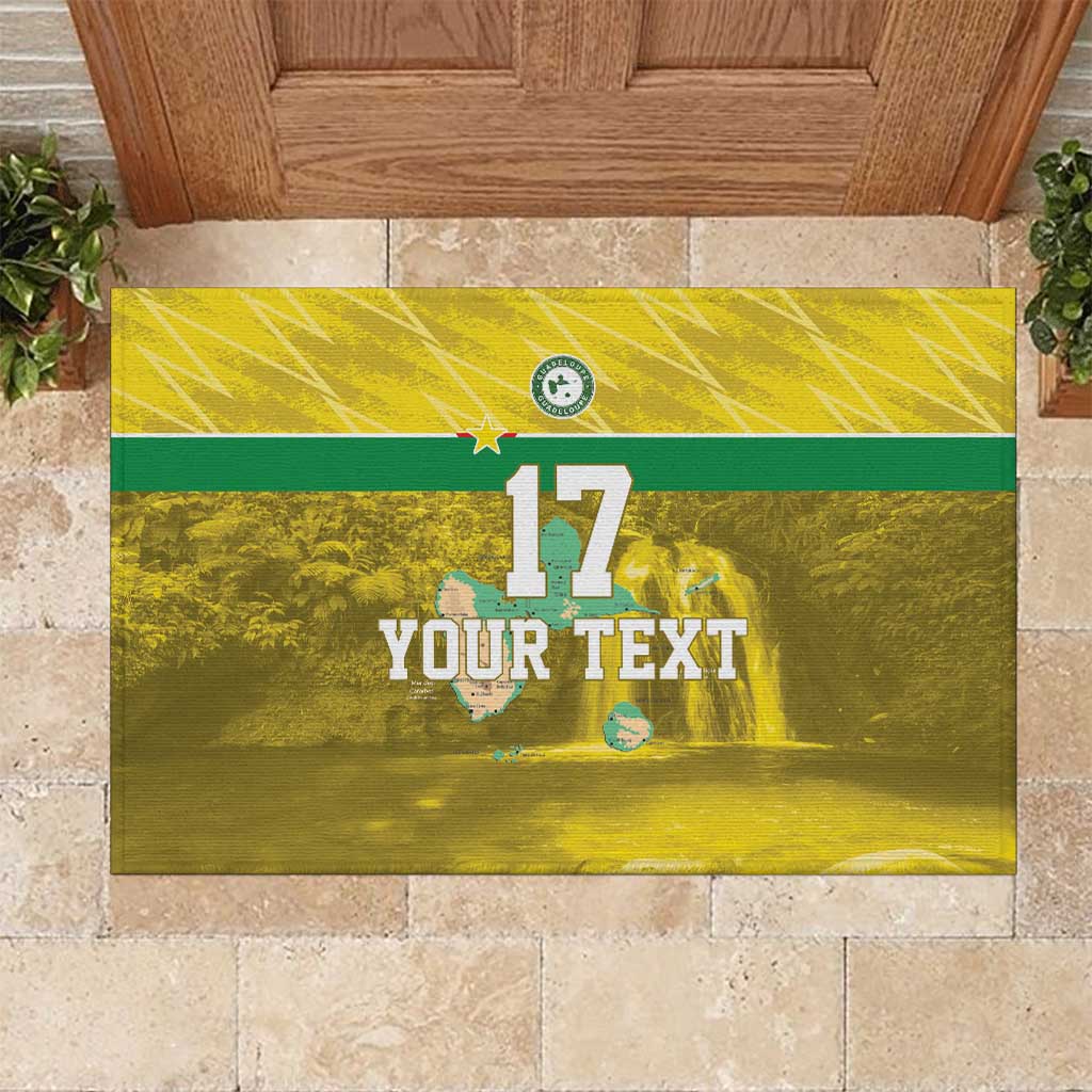 Custom Guadelope Football Rubber Doormat Basse Terre Yellow Style