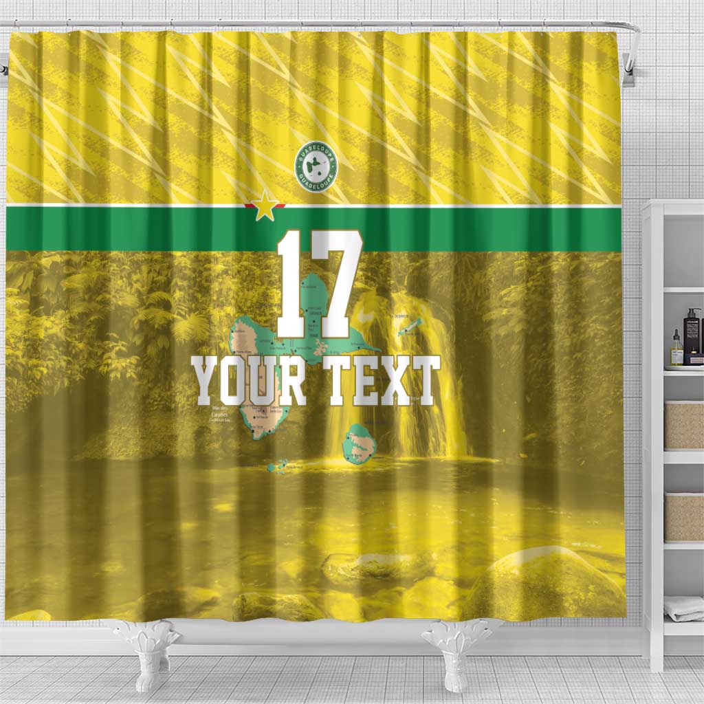 Custom Guadelope Football Shower Curtain Basse Terre Yellow Style