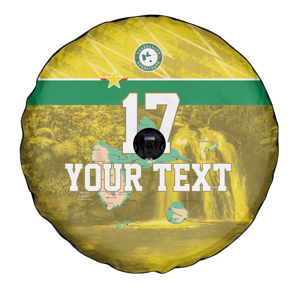 Custom Guadelope Football Spare Tire Cover Basse Terre Yellow Style