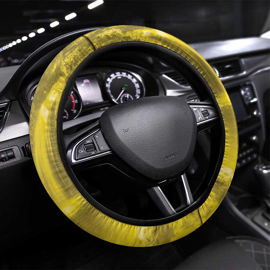 Guadelope Football Steering Wheel Cover Basse Terre Yellow Style