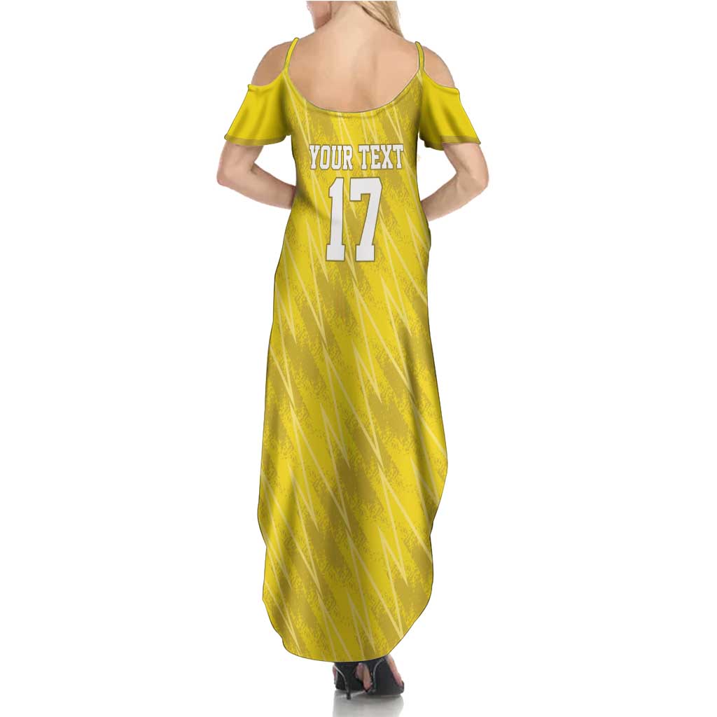 Custom Guadelope Football Summer Maxi Dress Basse Terre Yellow Style
