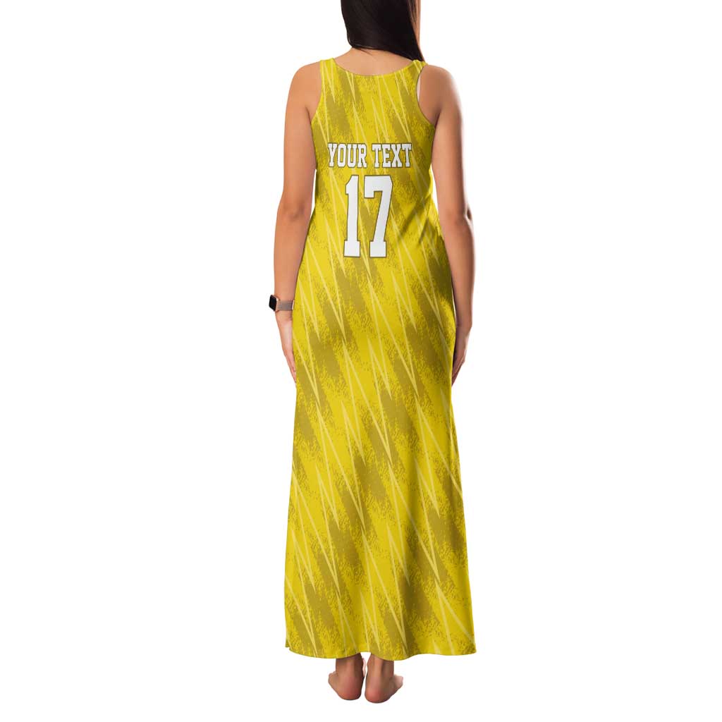 Custom Guadelope Football Tank Maxi Dress Basse Terre Yellow Style