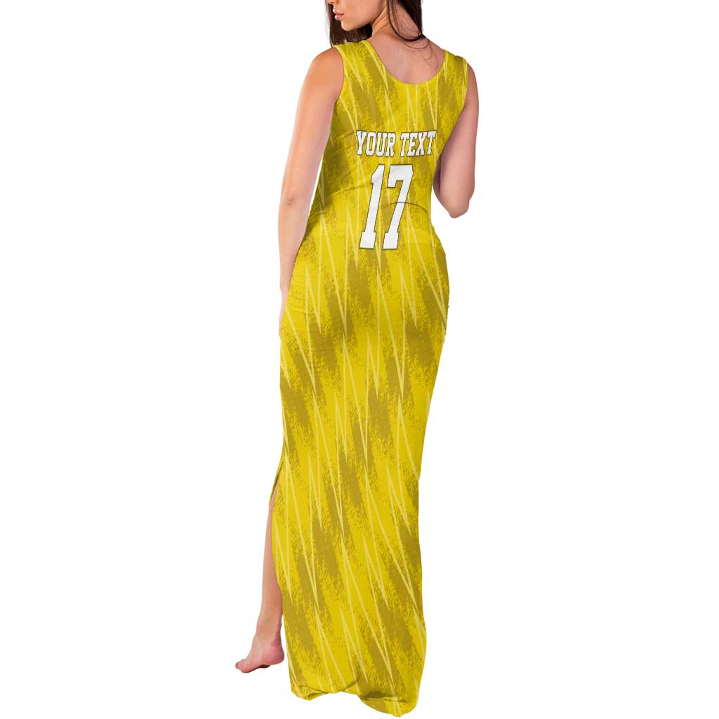Custom Guadelope Football Tank Maxi Dress Basse Terre Yellow Style