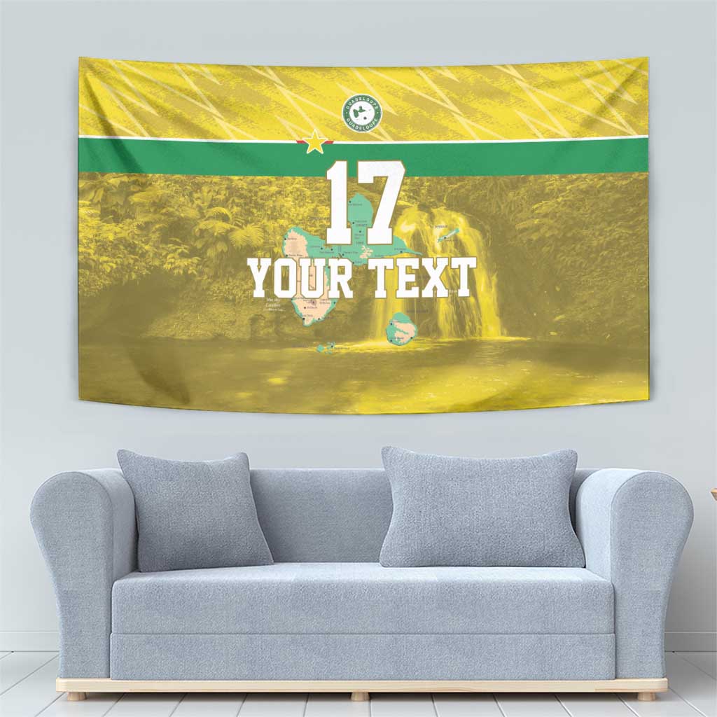Custom Guadelope Football Tapestry Basse Terre Yellow Style