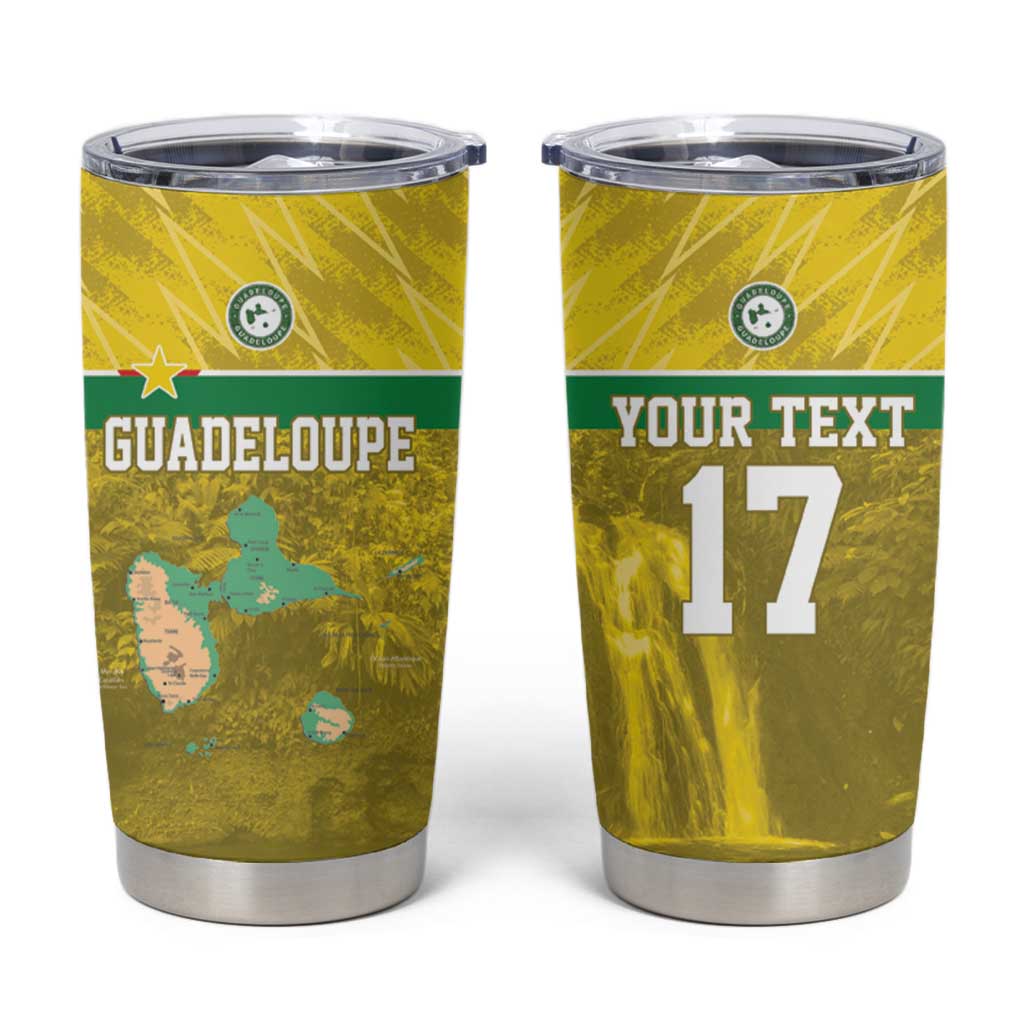 Custom Guadelope Football Tumbler Cup Basse Terre Yellow Style