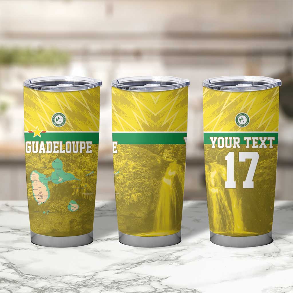 Custom Guadelope Football Tumbler Cup Basse Terre Yellow Style