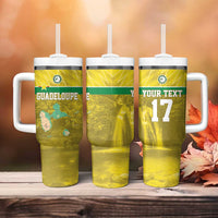 Custom Guadelope Football Tumbler With Handle Basse Terre Yellow Style
