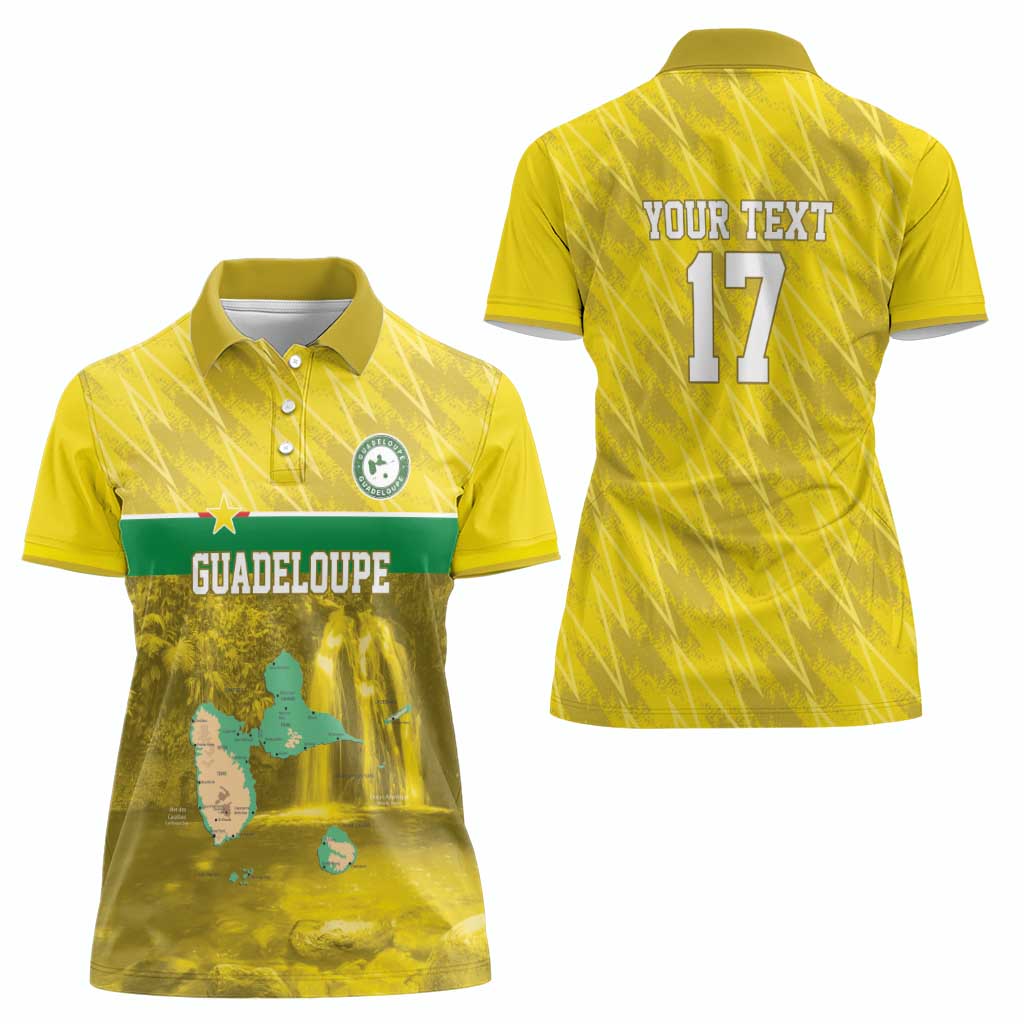 Custom Guadelope Football Women Polo Shirt Basse Terre Yellow Style