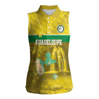 Custom Guadelope Football Women Sleeveless Polo Shirt Basse Terre Yellow Style