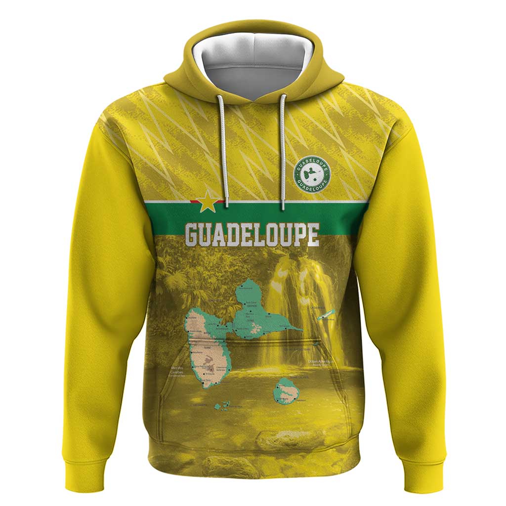Custom Guadelope Football Zip Hoodie Basse Terre Yellow Style