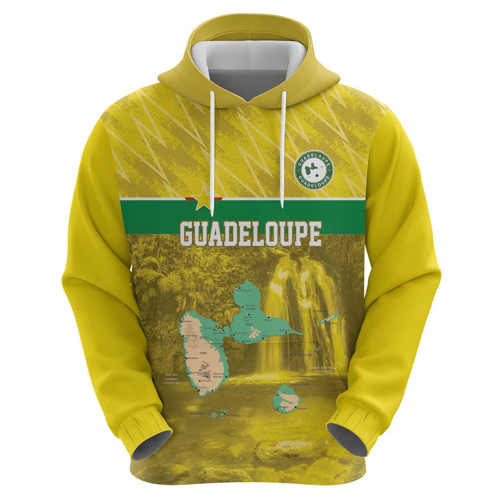 Custom Guadelope Football Zip Hoodie Basse Terre Yellow Style