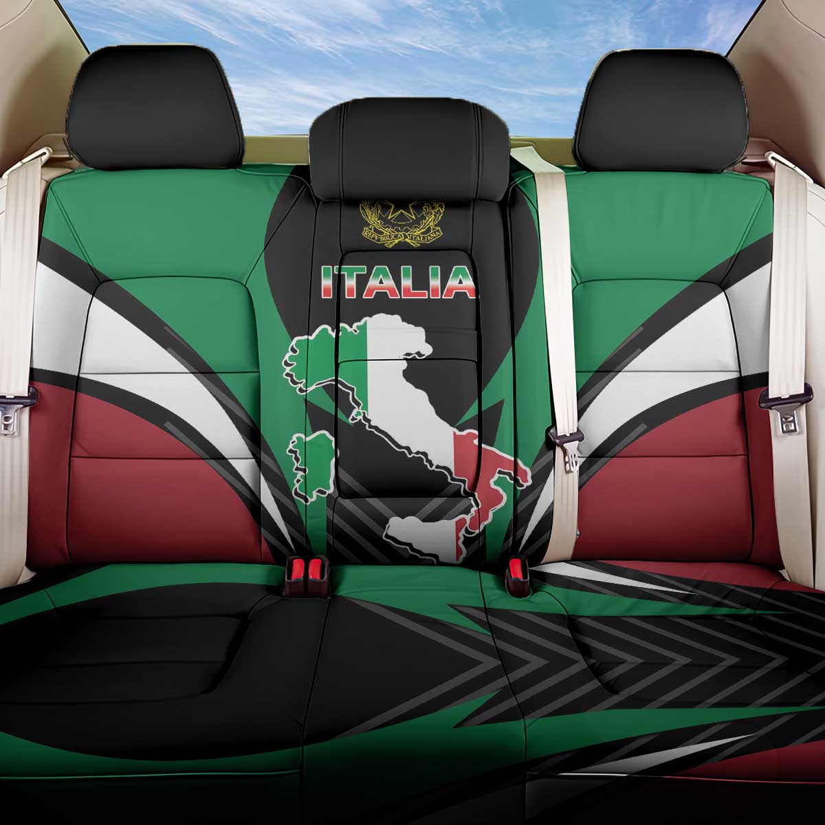 Italian Republic Back Car Seat Cover Simple Coat of Arms