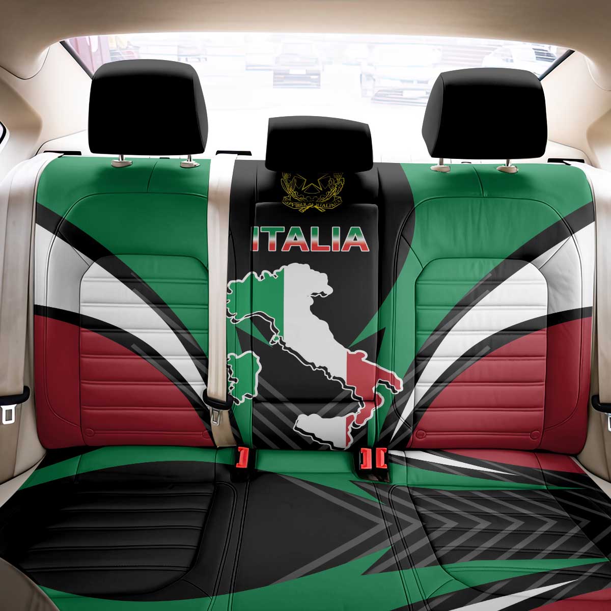 Italian Republic Back Car Seat Cover Simple Coat of Arms