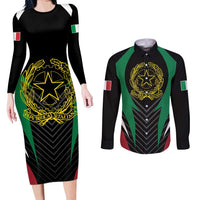 Italian Republic Couples Matching Long Sleeve Bodycon Dress and Long Sleeve Button Shirt Simple Coat of Arms