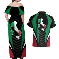 Italian Republic Couples Matching Off Shoulder Maxi Dress and Hawaiian Shirt Simple Coat of Arms
