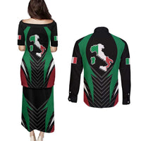 Italian Republic Couples Matching Puletasi and Long Sleeve Button Shirt Simple Coat of Arms
