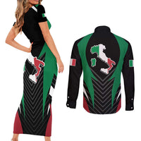 Italian Republic Couples Matching Short Sleeve Bodycon Dress and Long Sleeve Button Shirt Simple Coat of Arms