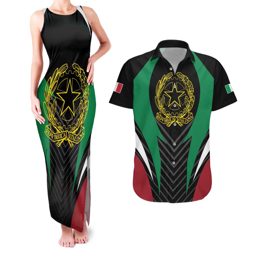 Italian Republic Couples Matching Tank Maxi Dress and Hawaiian Shirt Simple Coat of Arms