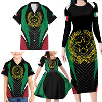 Italian Republic Family Matching Long Sleeve Bodycon Dress and Hawaiian Shirt Simple Coat of Arms