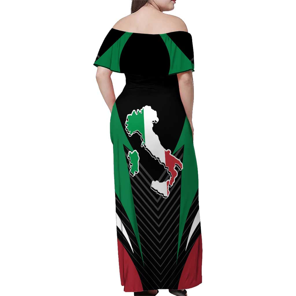 Italian Republic Family Matching Off Shoulder Maxi Dress and Hawaiian Shirt Simple Coat of Arms