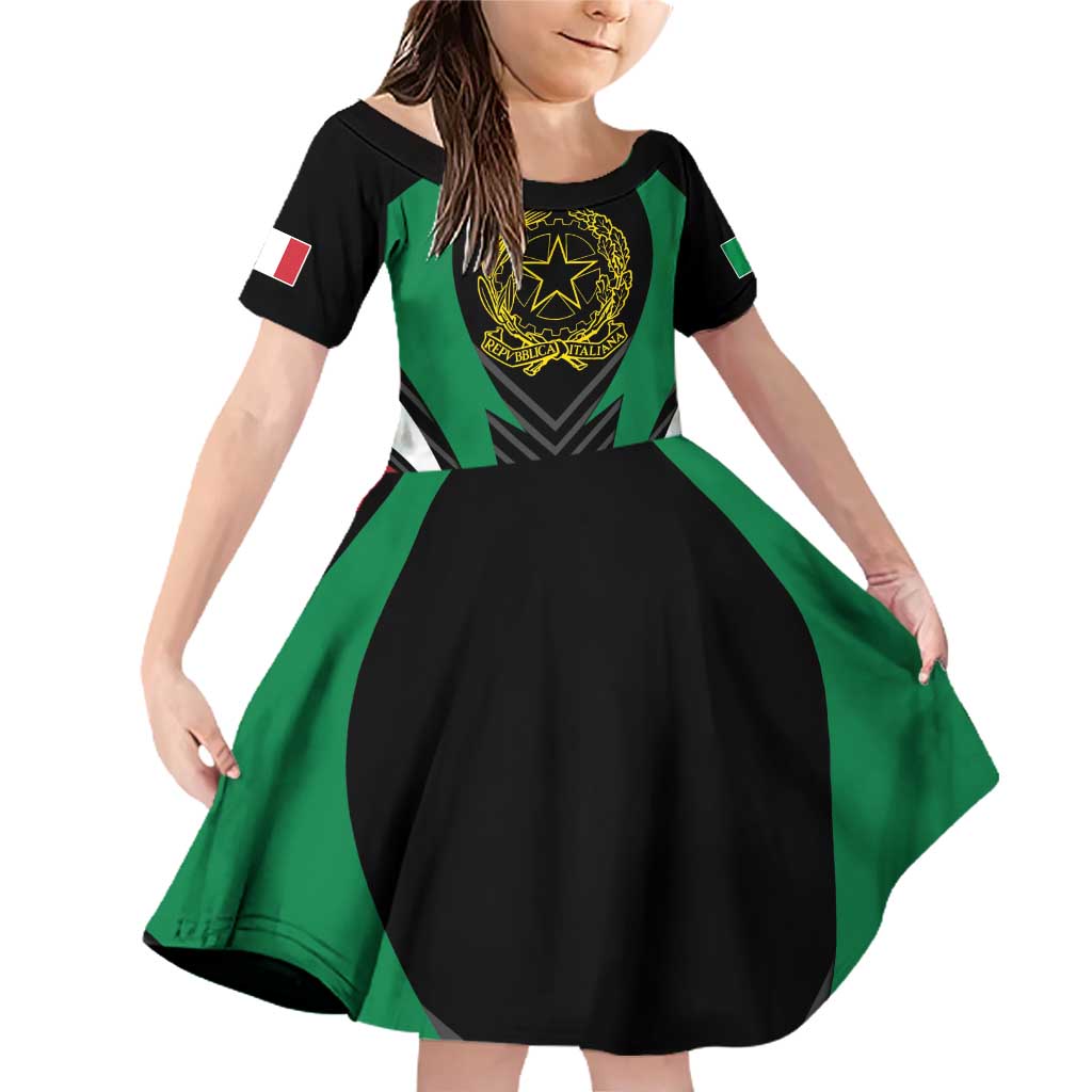 Italian Republic Family Matching Off Shoulder Short Dress and Hawaiian Shirt Simple Coat of Arms