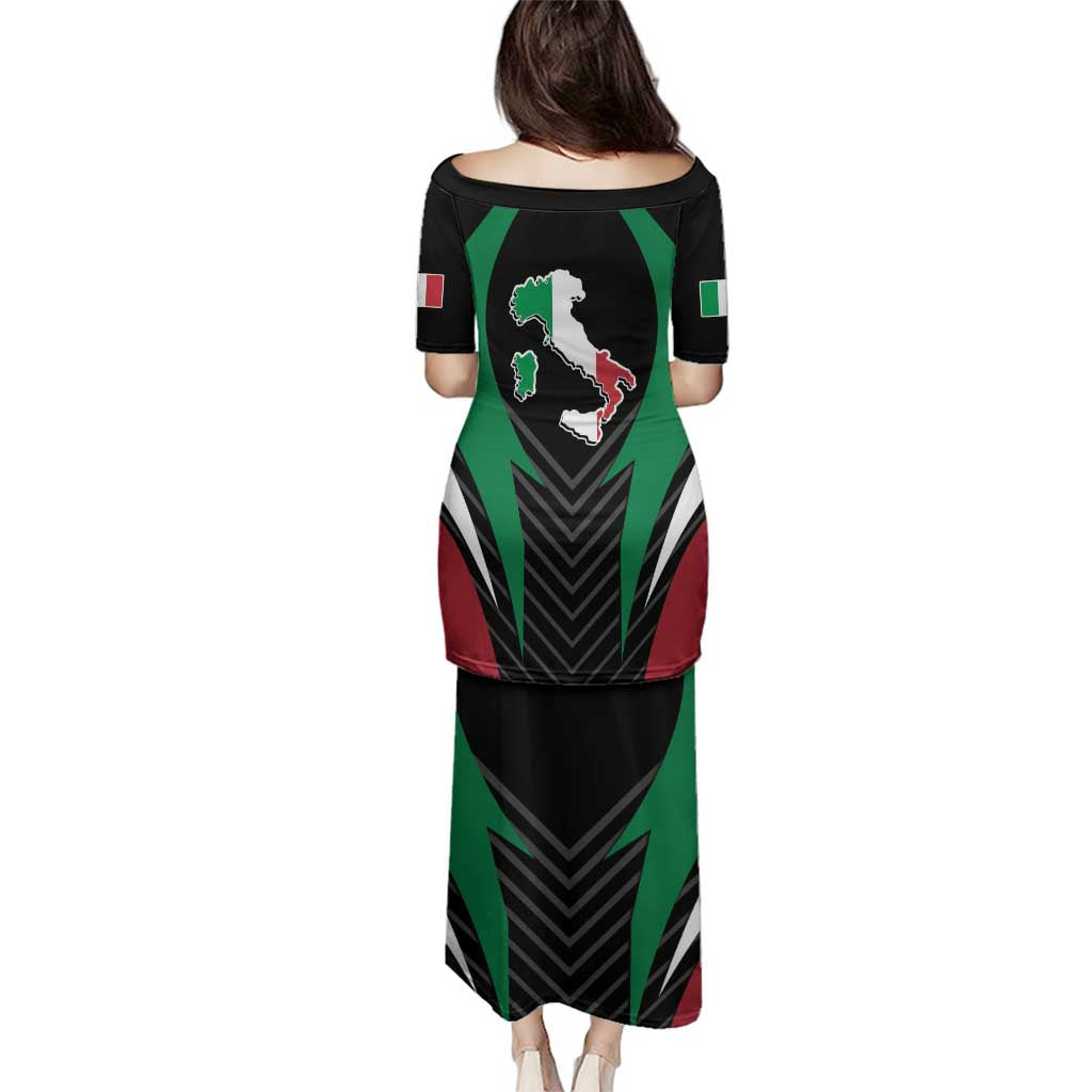 Italian Republic Family Matching Puletasi and Hawaiian Shirt Simple Coat of Arms