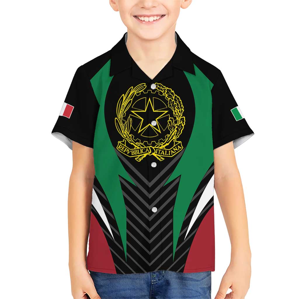 Italian Republic Family Matching Short Sleeve Bodycon Dress and Hawaiian Shirt Simple Coat of Arms