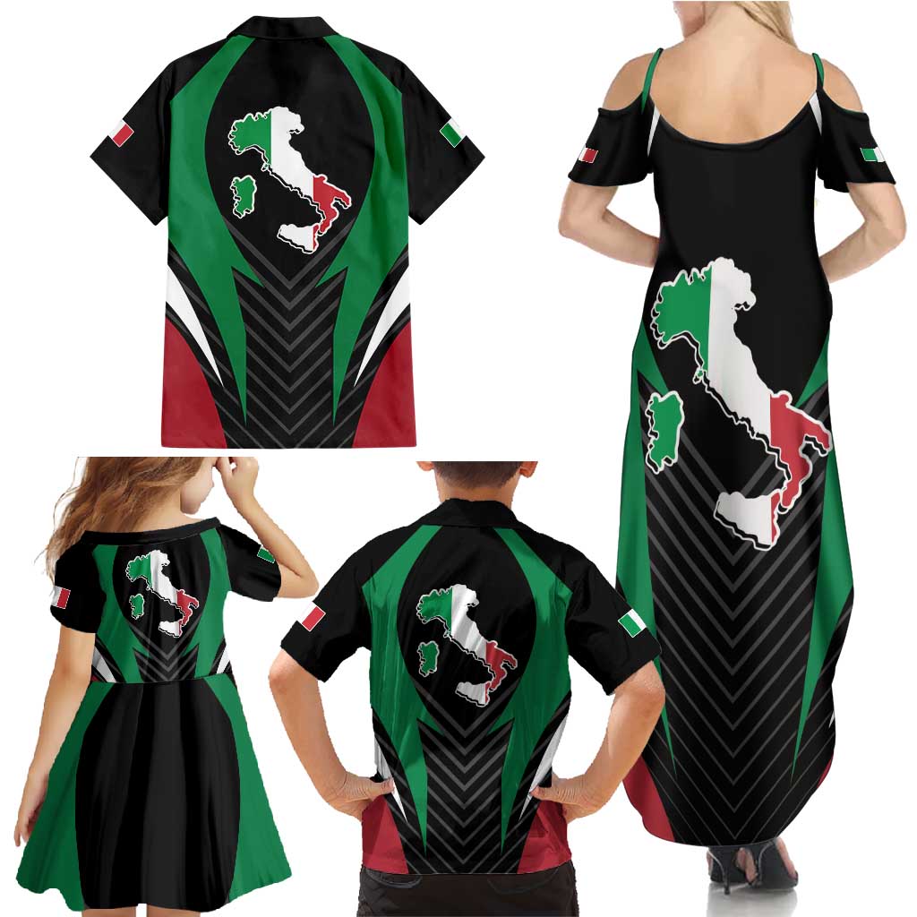 Italian Republic Family Matching Summer Maxi Dress and Hawaiian Shirt Simple Coat of Arms