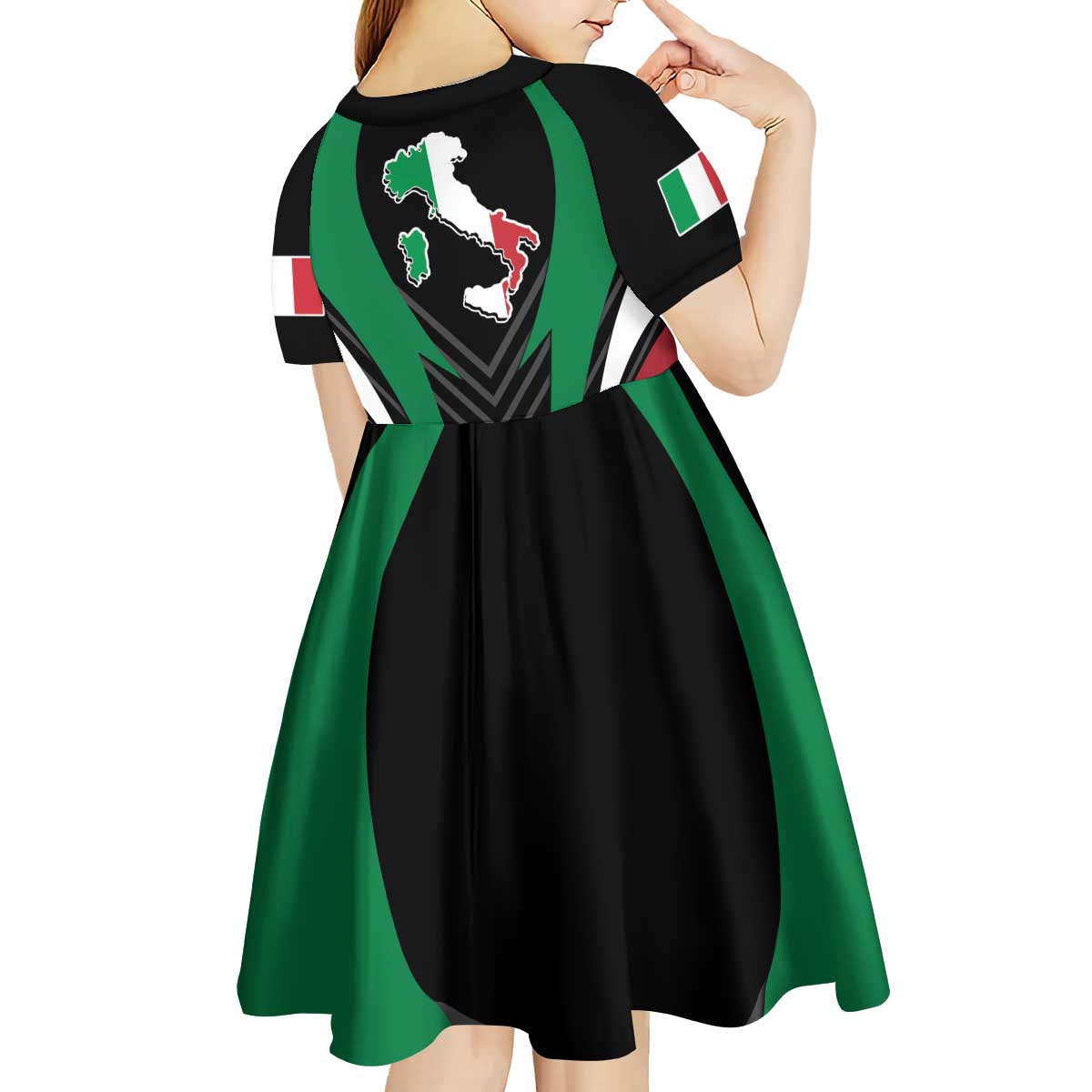 Italian Republic Kid Short Sleeve Dress Simple Coat of Arms