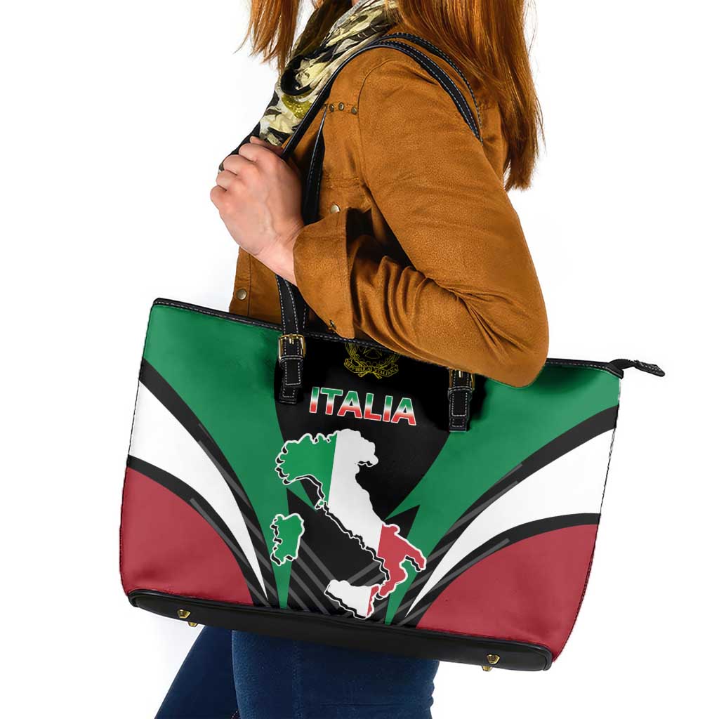 Italian Republic Leather Tote Bag Simple Coat of Arms