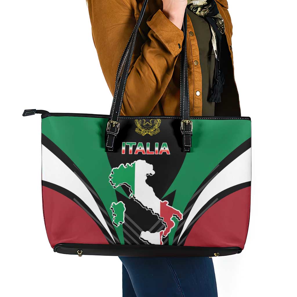 Italian Republic Leather Tote Bag Simple Coat of Arms