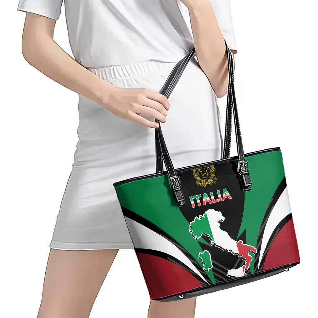 Italian Republic Leather Tote Bag Simple Coat of Arms