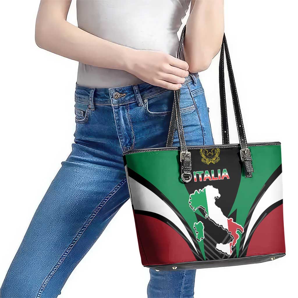 Italian Republic Leather Tote Bag Simple Coat of Arms