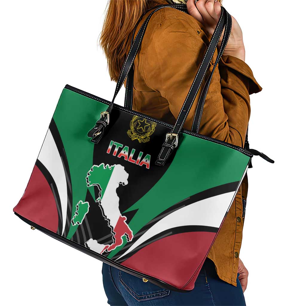 Italian Republic Leather Tote Bag Simple Coat of Arms