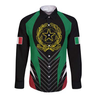 Italian Republic Long Sleeve Button Shirt Simple Coat of Arms