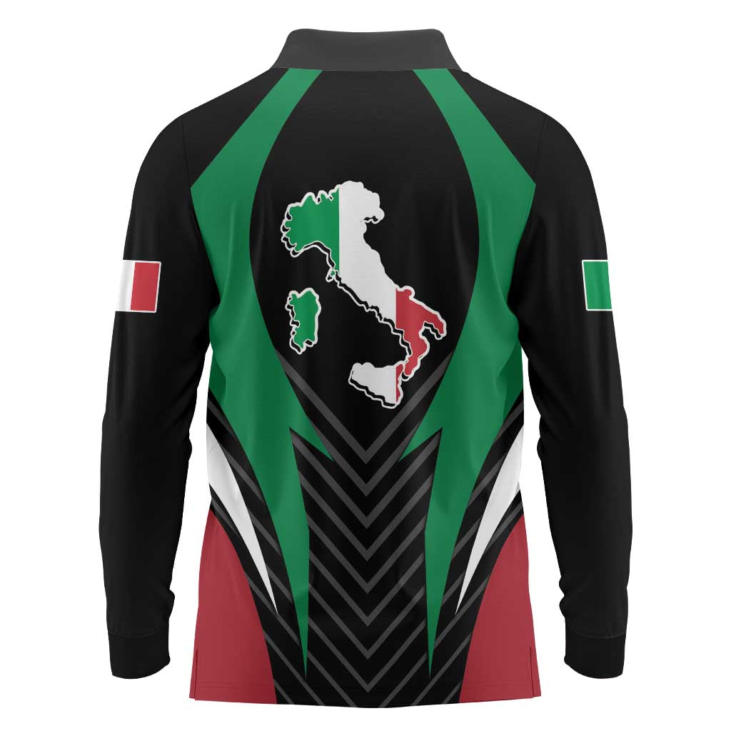 Italian Republic Long Sleeve Polo Shirt Simple Coat of Arms