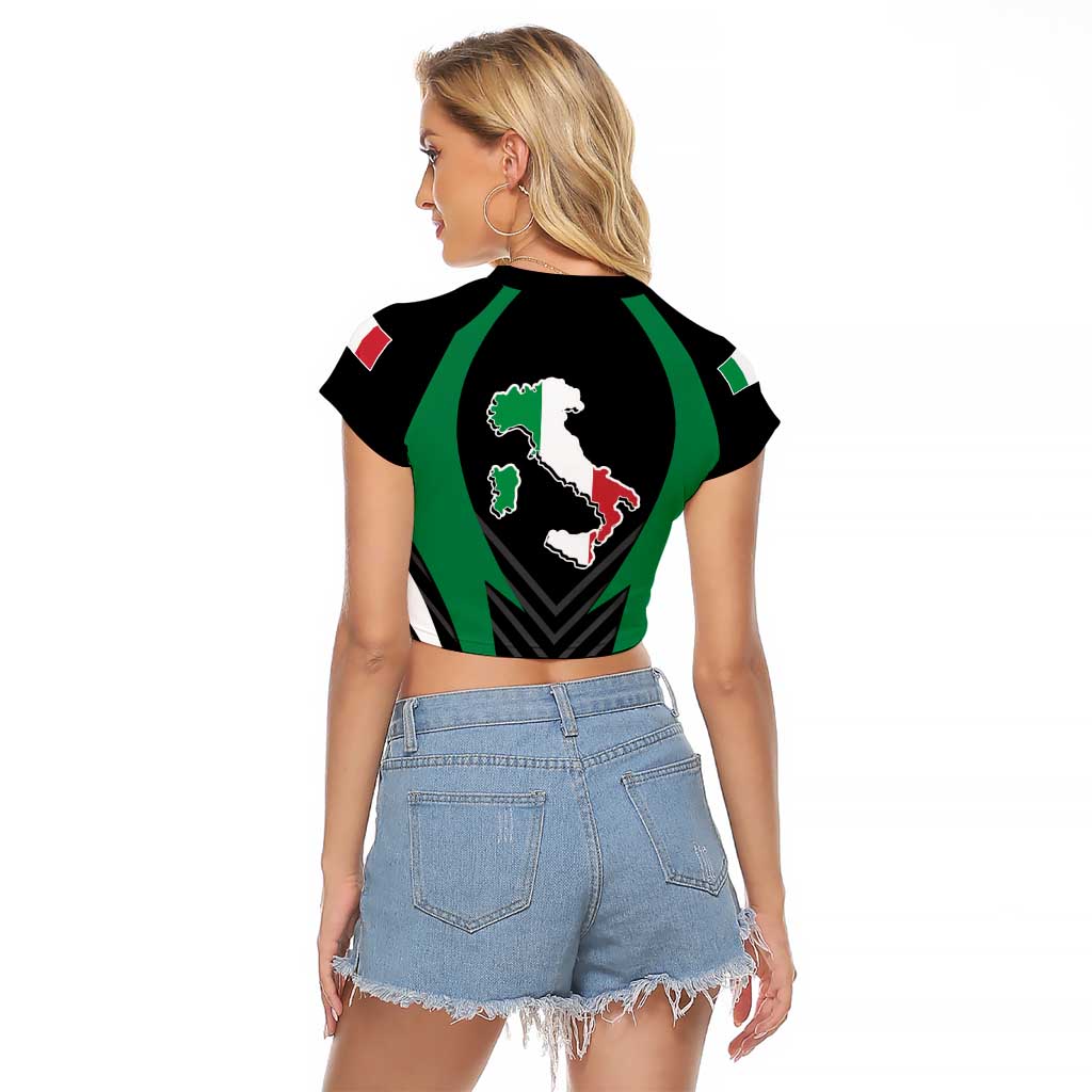 Italian Republic Raglan Cropped T Shirt Simple Coat of Arms